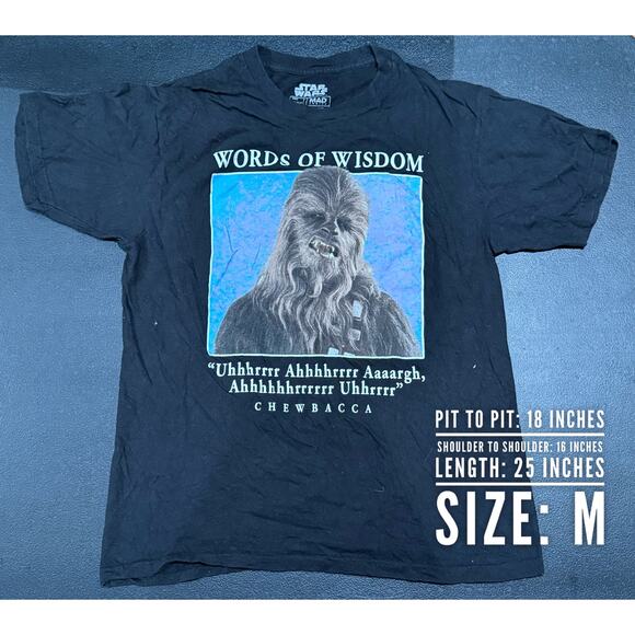 Vintage Tees - Star Wars Chewbacca Words of Wisdom Graphic Tee*SZ M - Picture 2 of 5